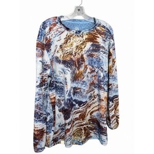 Magellan Reversible Outdoor Long Sleeve Shirt Blue Realtree Aspect Fishing M